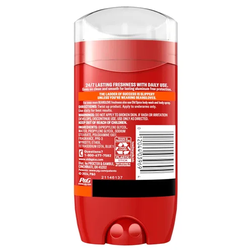 Vista 11 de Old Spice Desodorante sin aluminio para hombres, protección contra olores 24/7, frescura 24/7 y aroma duradero, aroma Bearglove, 3.0 onzas con gel