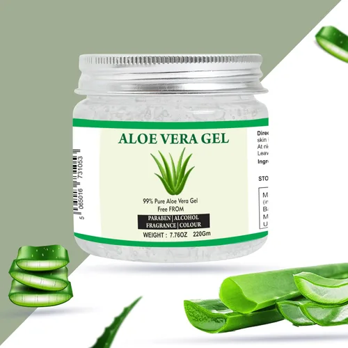 Vista 5 de Gel de aloe vera Raslok 99% puro gel natural de aloe vera Para hidratar la piel del rostro y el cuidado del cabello, hidratación duradera