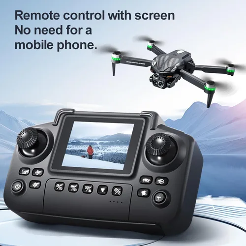 Vista 2 de Dron S168 con controlador de pantalla, motor sin escobillas, retención de altitud, despegue/aterrizaje con una tecla, evitación activa