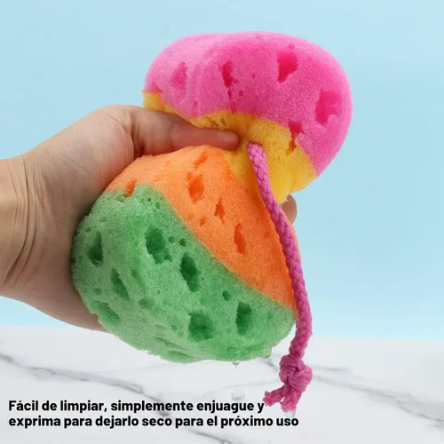 Vista 5 de BTYMS Esponja de baño exfoliante para el cuerpo, esponja de ducha, esponja suave, puf de espuma para el cuerpo, 3 piezas