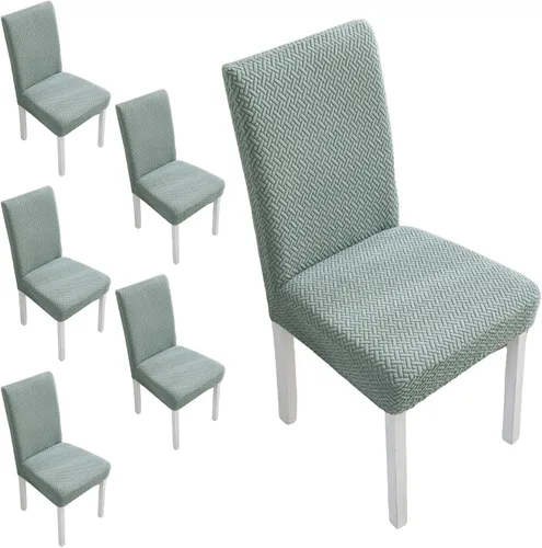 Vista 24 de Fundas elásticas para sillas de comedor, fundas de asiento para sillas de comedor, juego de 4/6 fundas para sillas de cocina para el hogar, hotel