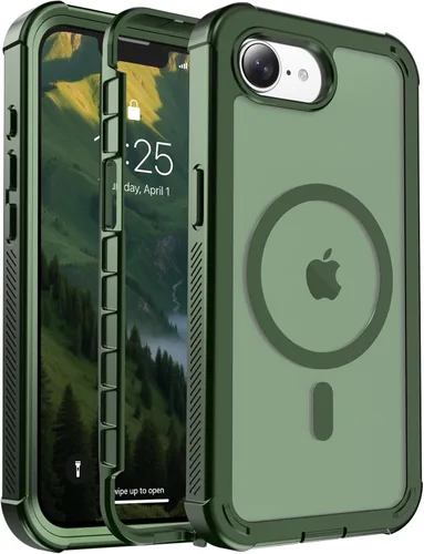 Vista 70 de jaroco - Funda magnética compatible con MagSafe para iPhone 11 de 6.1 pulgadas; protección de grado militar contra caídas, de doble capa