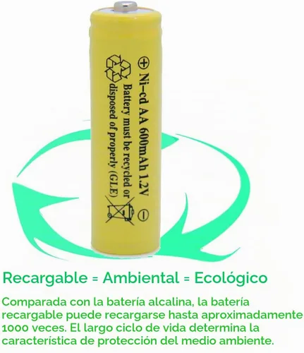 Vista 5 de AA NiCd 600mAh 1.2V Baterías solares recargables para jardín al aire libre luces solares lámpara (20 unidades AA amarillo)