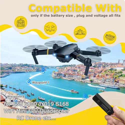 Vista 2 de 5 unids E58 3.7V 550mAh 25C 721855 baterías de litio recargables para JY019 WiFi Mini FPV Quadcopter RC Drone