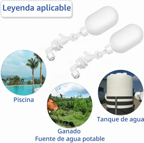 Vista 5 de Mudder Paquete de 2 válvulas de bola flotantes ajustables de 1/4 pulgadas