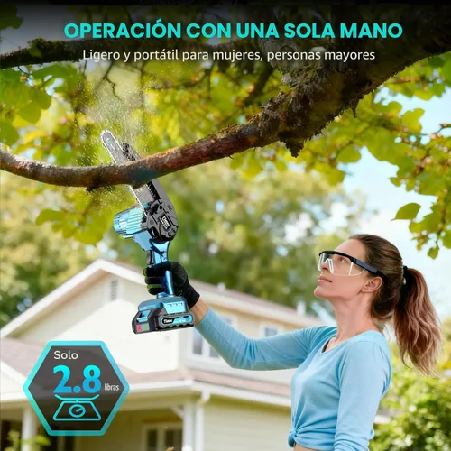 Vista 6 de Tietoc Mini motosierra inalámbrica de 6 pulgadas [actualización 2024] Sierra de cadena eléctrica portátil, pequeña de mano alimentada por batería