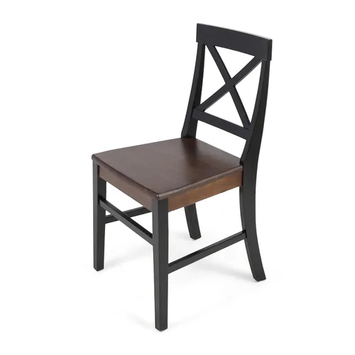 Vista 10 de Christopher Knight Home Roshan Farmhouse - Sillas de comedor de madera de acacia, color negro y nogal