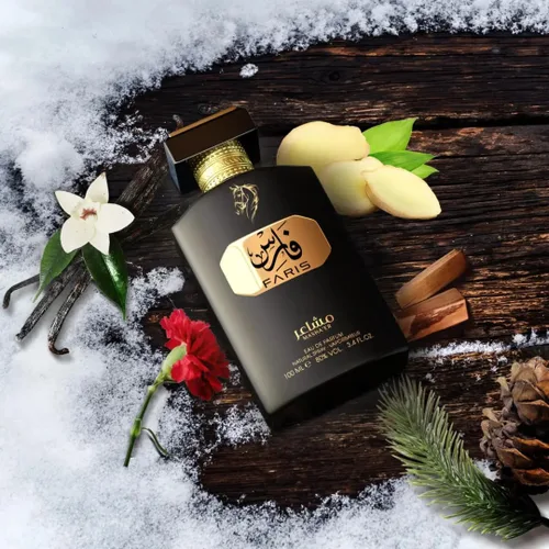 Vista 3 de Hamidi Faris Eau de Parfum, fragancia de lujo negro y dorado, 3.4 fl oz, 3.4 fl oz