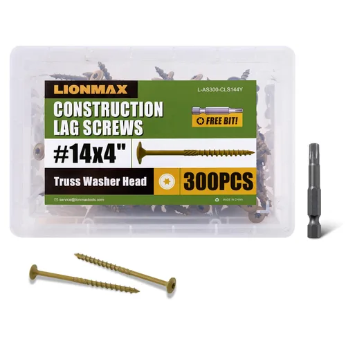 Vista 28 de LIONMAX Tornillos de retraso de 2-1/2 pulgadas, tornillo de madera estructural #14 x 2-1/2, 50 tornillos de construcción resistentes, resistentes a