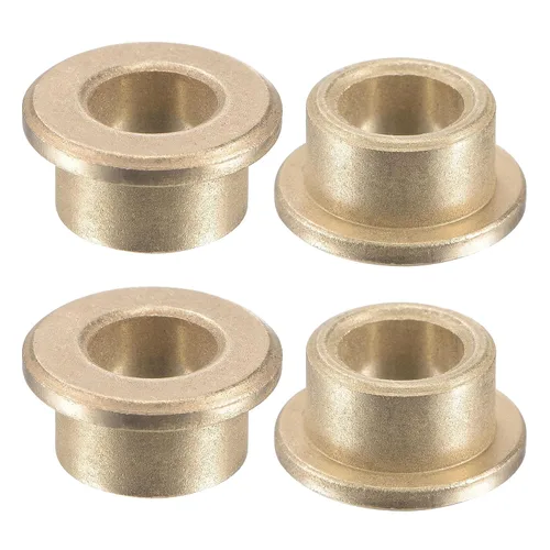 Vista 8 de uxcell Flange Sleeve Bearings 4mm Bore 8mm OD 4mm Length 12mm Flange Dia 2mm Flange Thickness Sintered Bronze Self-Lubricating Bushing 4pcs