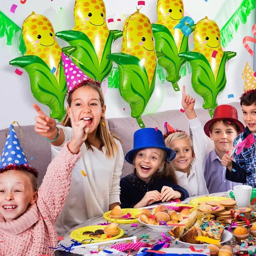 Vista 4 de Shappy 20 globos de maíz con temática de frutas de 28 pulgadas, globos de aluminio para decoración de maíz, globos de aluminio para cumpleaños, baby