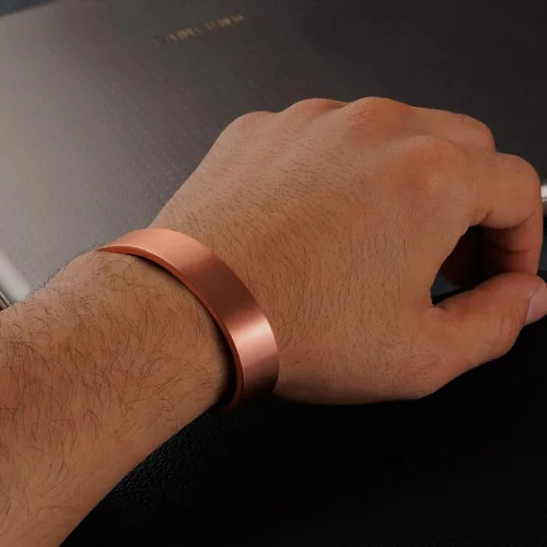 Vista 5 de DEMMEX Pulsera de cobre de 0.118 pulgadas de grosor para hombres y mujeres Brazalete de cobre turco sólido 100% puro, calibre pesado y sin