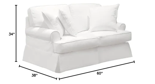 Vista 6 de Sunset Trading Horizon Loveseat - Juego de funda deslizante solo - Performance White