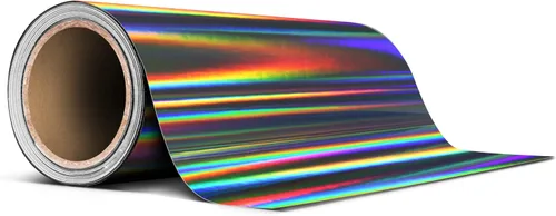 Vista 6 de VViViD Rollo de cinta adhesiva de vinilo holográfico negro Lazer cromado (1 pulgada x 20 pies)