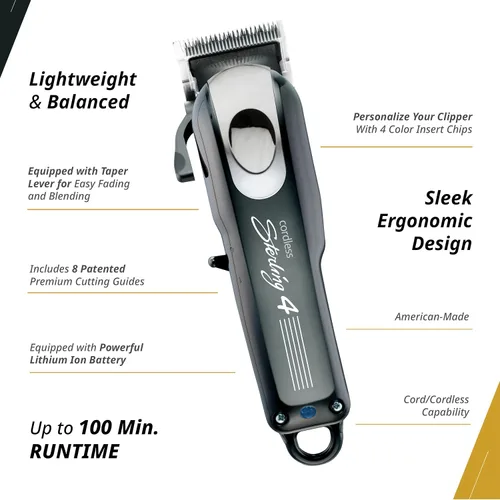Vista 3 de Wahl Professional - Sterling 4 - Cortapelos inalámbricos para hombres y mujeres - Herramientas profesionales de corte de pelo de calidad de peluquero