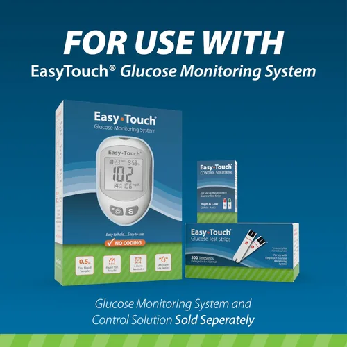 Vista 2 de Tiras de prueba de glucosa Easy Touch (100 unidades) Compatible con el sistema de monitoreo de glucosa EasyTouch