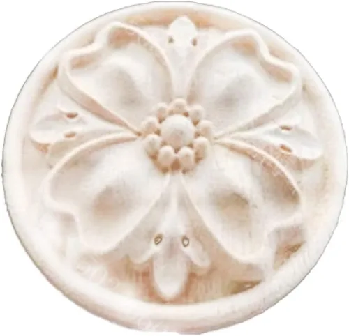 Vista 8 de 4 piezas de apliques de madera redondos para decoración de muebles de puerta de cama, decoración de gabinete de madera, decoración de muebles sin