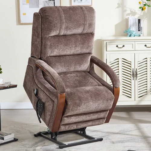 Vista 14 de Trustyue Silla Reclinable de Elevación Eléctrica de Doble Motor, Reclinable Completamente Plana, Silla Elevadora con Masaje y Calor, Asistencia