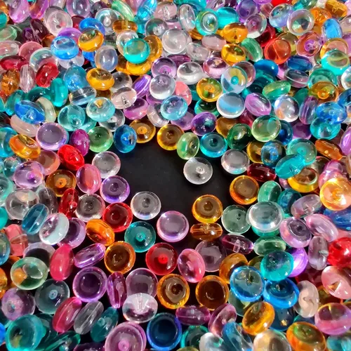 Vista 14 de HappyFiller - 4400 cuentas de limo de canicas acrílicas planas, color Cristal