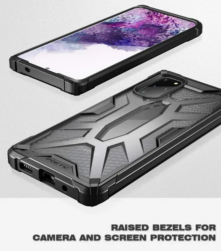 Vista 2 de Poetic Affinity Series - Funda protectora híbrida híbrida de grado militar diseñada para Samsung Galaxy S20, resistente, ligera, color negro