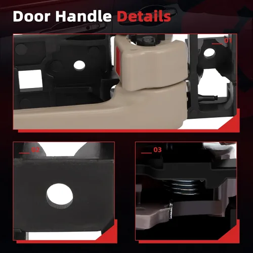 Vista 5 de cciyu Manija de puerta de repuesto para Toyota Tundra 692050C010B1, color gris claro (1 unidad)