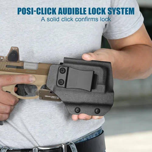 Vista 6 de IWB Kydex Holster for Taurus G3C/ G2C/ G3C Toro/ G2S/ PT111/ PT140 w/Olight Baldr S/Baldr Mini/Baldr RL Mini, Optic Cut, Adj. Retention & Cant
