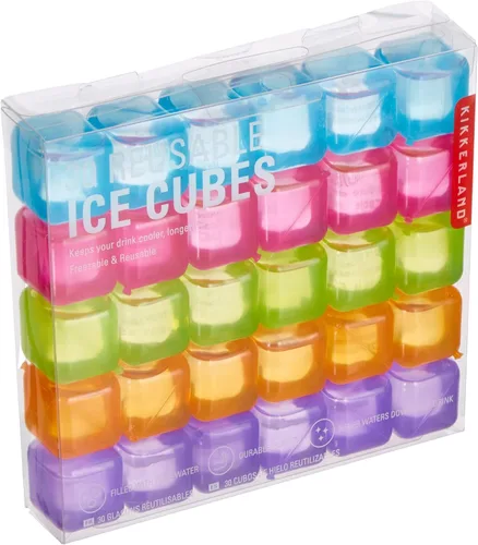 Vista 5 de Kikkerland Cubitos de hielo reutilizables, juego de 30, multicolor
