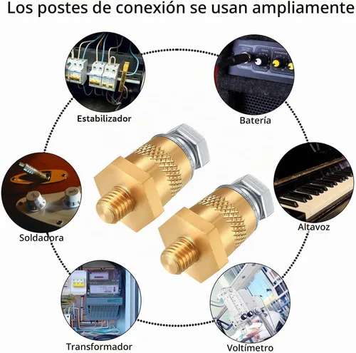 Vista 7 de Juego de 2 paquetes de conectores de terminales de batería, adaptadores de terminales de poste de batería de auto, para terminal roscado de poste