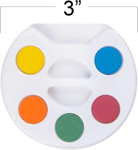 Vista 3 de Paquete de 24 mini pintura de acuarela, kit de mini paleta de pintura de 5 colores a granel con pinceles, recuerdos de fiesta artística para niños