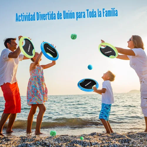 Vista 7 de Juego de Pelota con Raqueta de Trampolín con 2 Raquetas Rebotadoras y 4 Pelotas - Diseño de Espuma Suave para que los Niños Jueguen en Interiores