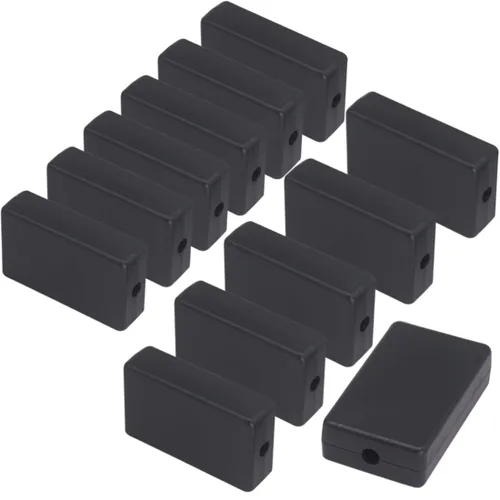 Vista 18 de Zulkit 12 cajas de proyecto de plástico ABS para proyectos eléctricos, caja de conexiones de energía, color negro, 1.97 x 1.10 x 0.59 pulgadas 12