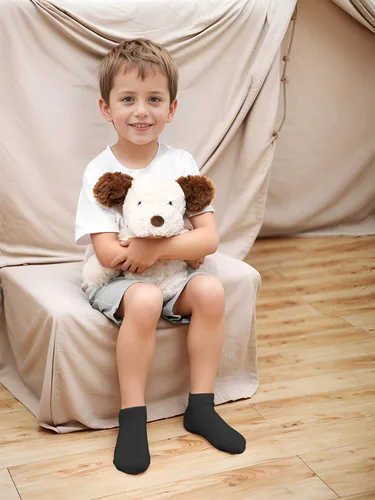 Vista 6 de URATOT 24 pares de calcetines de corte bajo para niños Calcetines tobilleros atléticos de media amortiguación para niños o niñas