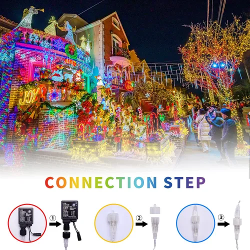 Vista 7 de JMEXSUSS Cadena de luces navideñas que cambian
