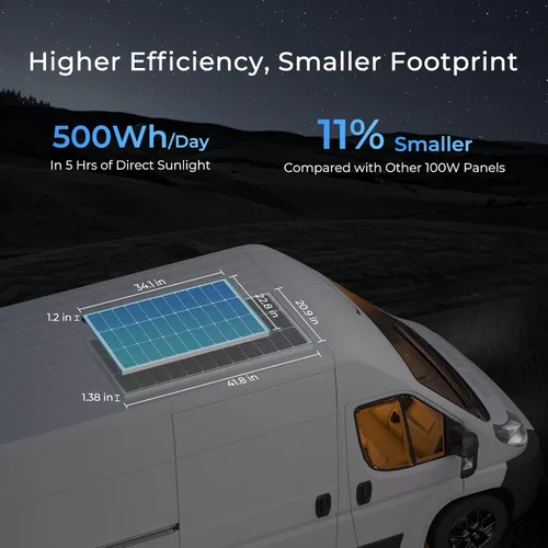 Vista 3 de Renogy Paneles solares 100 vatios, panel solar tipo N 25% de alta