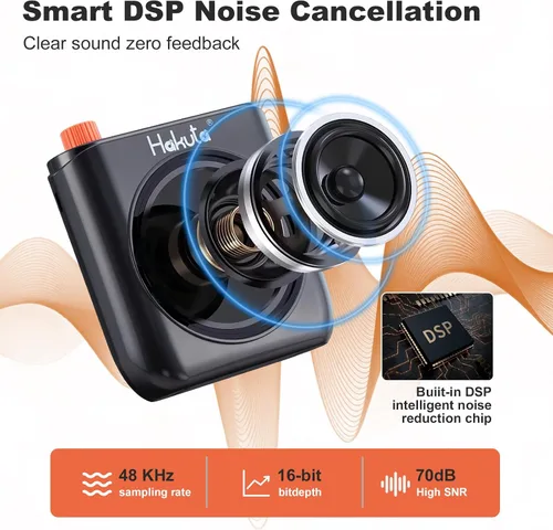 Vista 4 de HAKUTA - Amplificador de voz inalámbrico para profesores, altavoz Bluetooth portátil with Magnetic Lavalier Microphone&2 Mic,Magnetic Dock with