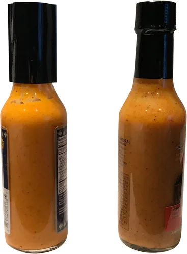 Vista 2 de Banda retráctil perforada negra de 1.772 x 2.047 in para botellas de salsa picante y otras botellas líquidas, se adapta a 3/4" a 1" de diámetro A)