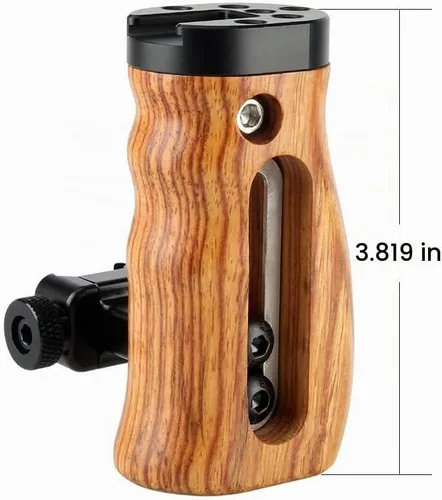 Vista 6 de NICEYRIG Mango de madera de liberación rápida NATO, agarre lateral universal con agujeros de montaje, zapata fría - 268