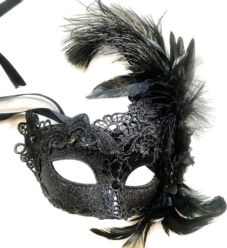Vista 2 de MasqStudio Burlesque Mardi Gras - Máscara de encaje de brocado, para cumpleaños, graduación, boda, fiesta