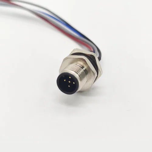 Vista 9 de Cable conector macho M12 de 5 pines, un cable de montaje trasero recto codificado impermeable enchufe de aviación macho sin blindaje Cable eléctrico