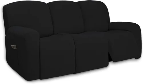 Vista 130 de PureFit Funda súper elástica para sofá reclinable con bolsillo, funda de sofá suave y antideslizante de elastano, lavable, protector de muebles