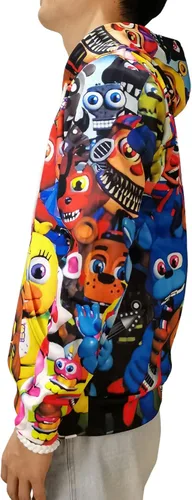 Vista 3 de TIMMOR MAGIC Anime FNAF Cosplay Freddys Hoodie with Keychain, Christmas Helloween Gift 3D Printed Sweatshirt.