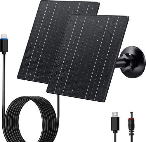 Vista 8 de Zivif Cargador solar de 10 W, panel solar de 5 V para cámaras de seguridad con puertos USB-C/Micro USB/DC de 0.217 x 0.083 in, IP66 impermeable