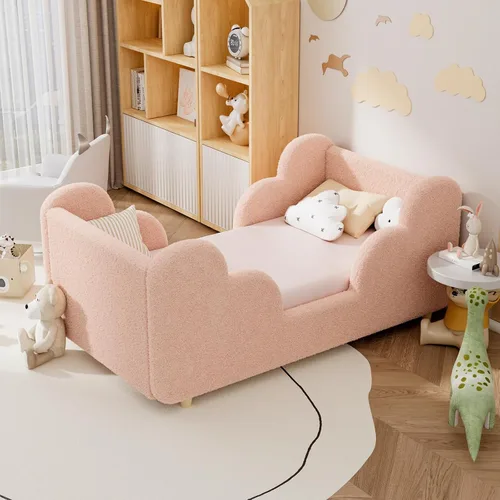 Vista 13 de Cama Montessori tapizada con rieles extraíbles Azul bebé