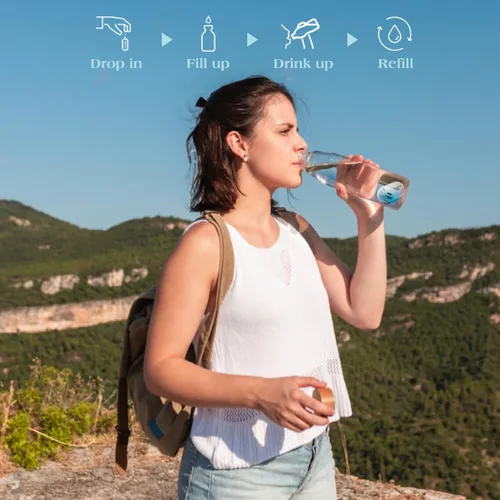 Vista 7 de PURIBLOC GOpure - Purificador de agua portátil, sistema de filtro de agua en cápsulas, ideal para camping, mochileros, botella de agua corriente