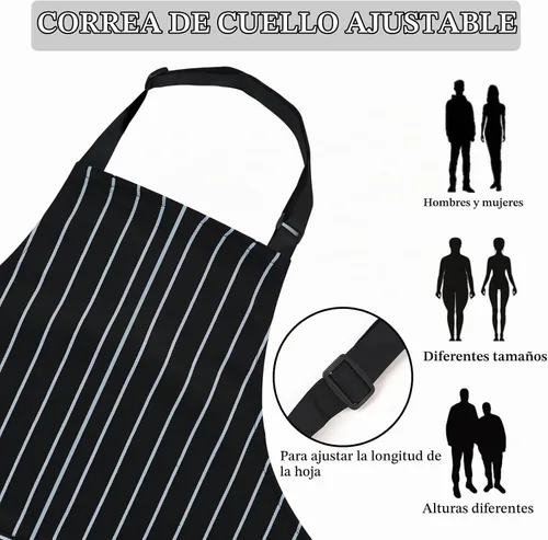Vista 3 de Taidven Apron - Unisex, Adjustable Bib Kitchen Apron, Cooking Apron, Chef Aprons for Men, Aprons for Women with Pockets