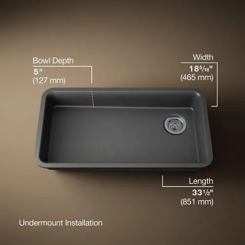 Vista 7 de KOHLER FREGADERO ADA NEOROC CAIRN® 33" SGL BASIN ADA