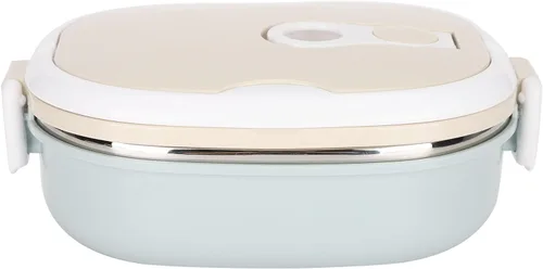 Vista 9 de LIZEALUCKY Caja Bento Contenedor de alimentos aislado con asa plegable, lonchera caliente apilable portátil de acero inoxidable aislada lonchera