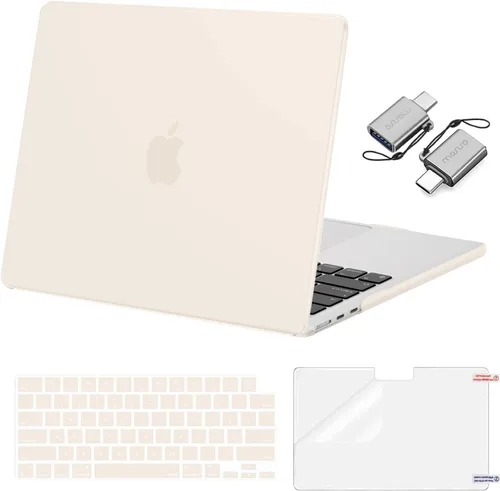 Vista 22 de Mosiso Funda para MacBook Air de 13 y 13.6 pulgadas, 2024, 2023 y 2022, M3 A3113, M2 A2681, Touch ID, carcasa rígida, cubierta de teclado, protector