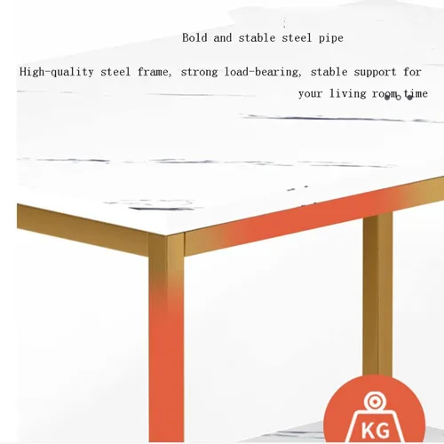 Vista 6 de Mesa auxiliar, mesa auxiliar rectangular de lujo ligera, adecuada para sofá, gabinete en sala de estar, mesa pequeña simple en el dormitorio