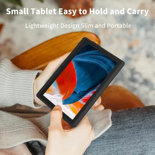 Vista 5 de Tablet 7 pulgadas Android OS con estuche, 32GB+512GB Expand, pantalla IPS Negro